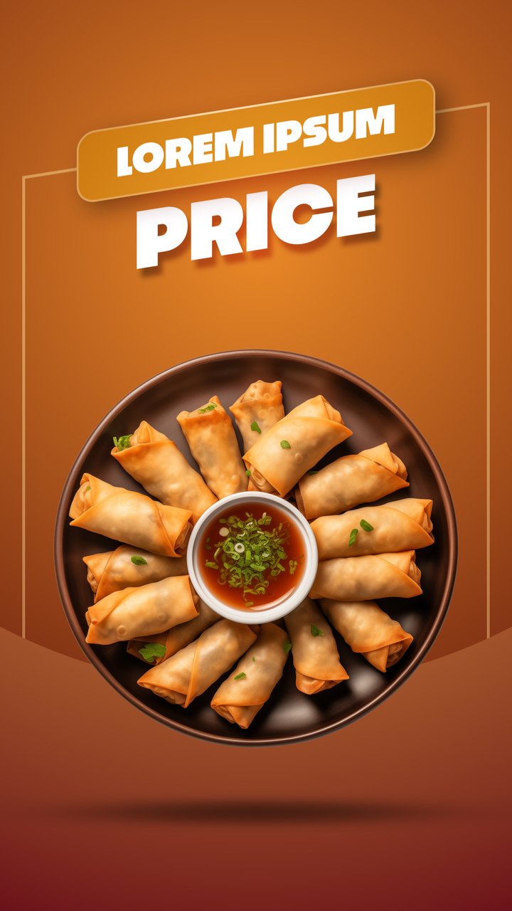 Cyber Monday Orange Glow Spring Rolls Price Tag Food Premiere Pro MOGRT