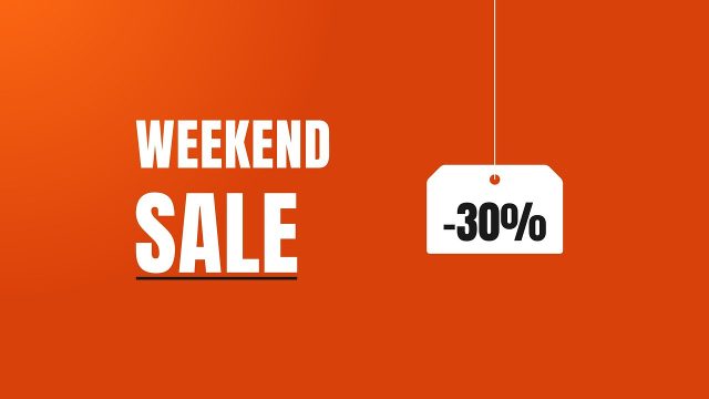 Hanging Price Tag Weekend Sale Title featuring Black Friday Discount in After Effects