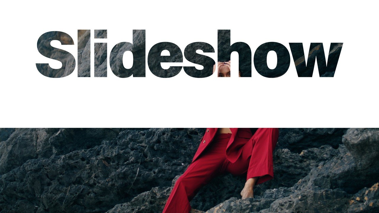 Modern Slideshow with Gradient Title and Hovering Cards on White After Effects Template