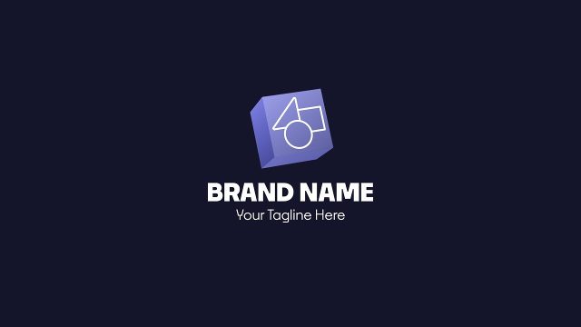 3D Cube Logo Intro featuring Icon Wordmark and Tagline After Effects Template