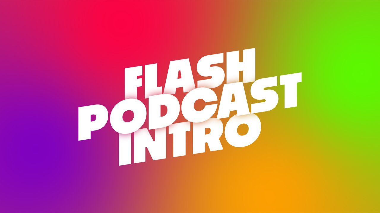 Flash Podcast Intro Opener with Rainbow Gradient Wipes After Effects Template