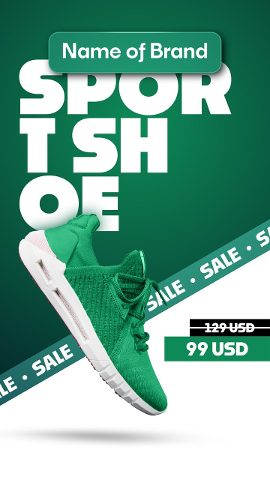 Black Friday Green Sport Shoe Huge Type Sale Tape Premiere Pro MOGRT