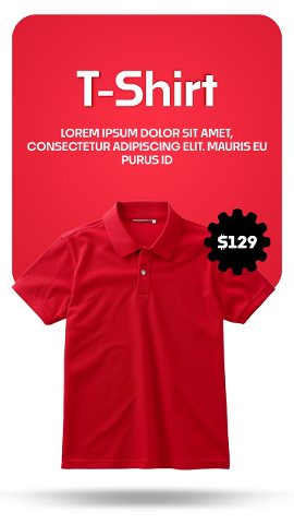 Black Friday Red Rounded Card Polo Shirt Price Badge After Effects Template