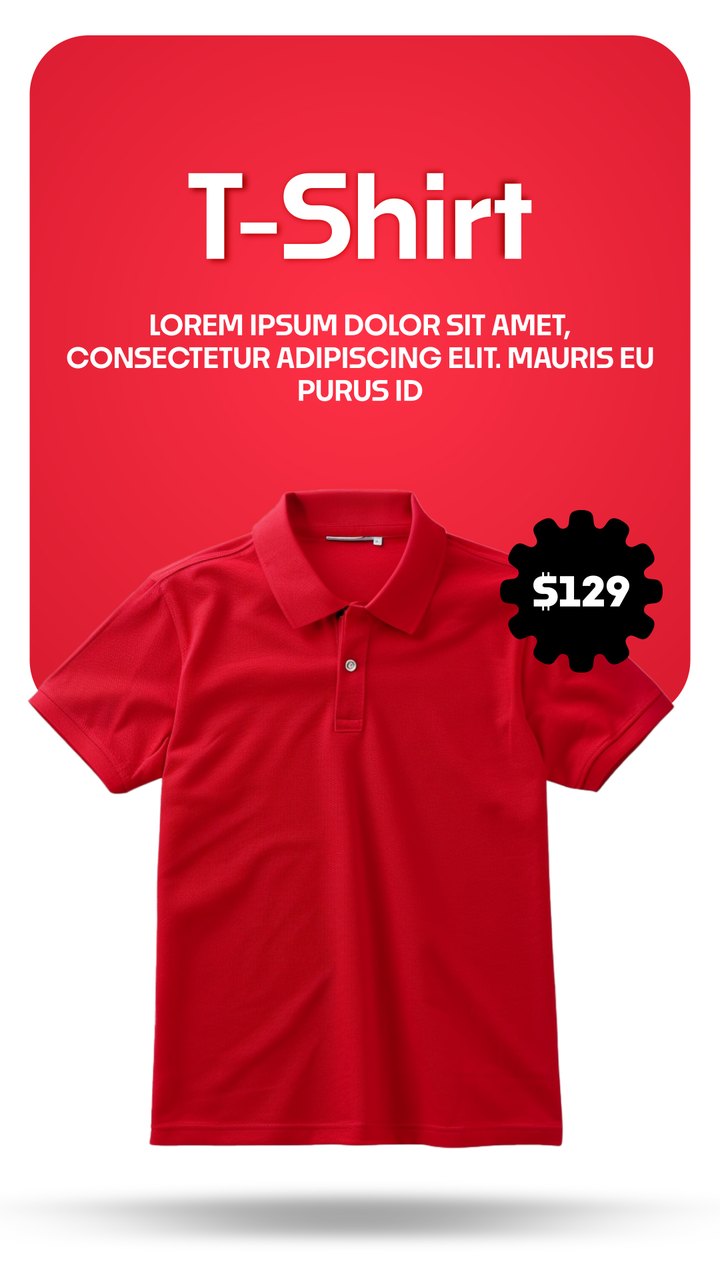 Black Friday Red Rounded Card Polo Shirt Price Badge After Effects Template