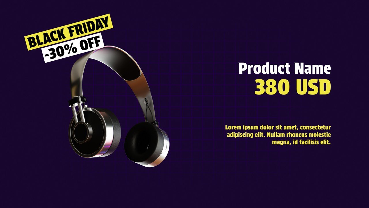 Black Friday Sale Sticker Promo featuring Percent Off After Effects Template