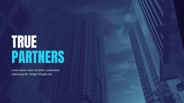 Duotone Business Presentation Slides featuring Heavy Typography Premiere Pro MOGRT