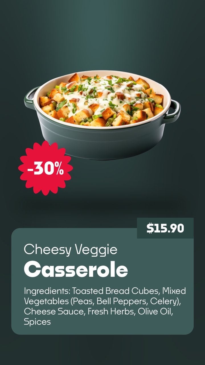 Black Friday Veggie Casserole Percent Off Menu Premiere Pro MOGRT