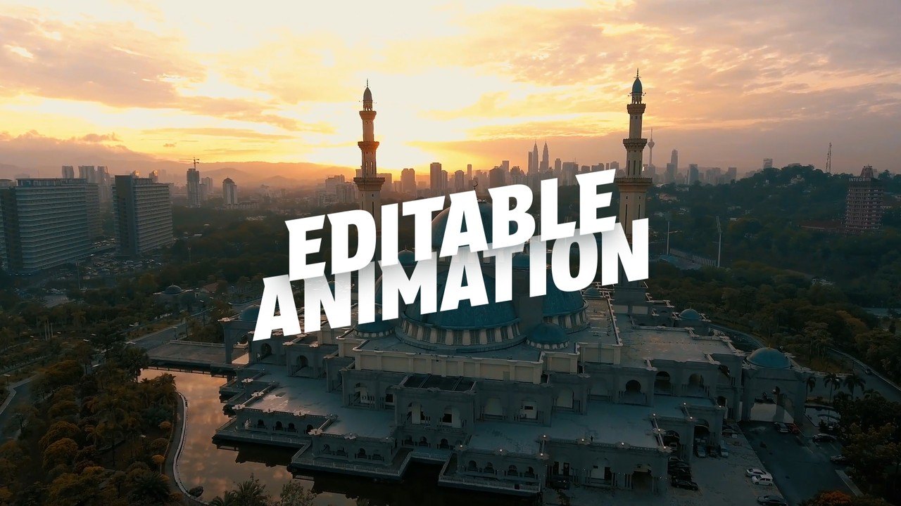 Leaning Capitals Travel Title Animation Premiere Pro MOGRT