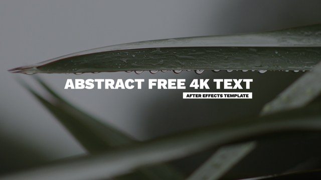Abstract Free 4K Text Animation After Effects Template for Artistic Visuals