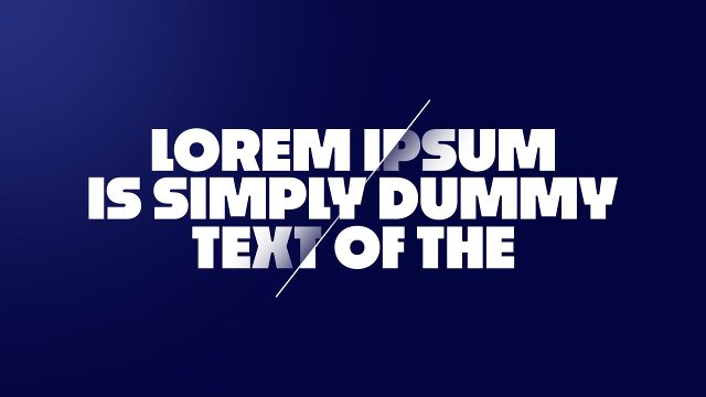 Bold Three Line Caps Text Animations crossed by a Diagonal Slash for Product Launches MOGRT Template