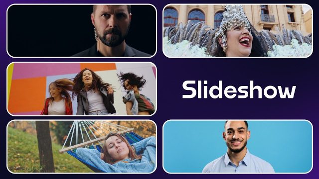 Cascading Rounded Cards Photo Slideshow After Effects Template