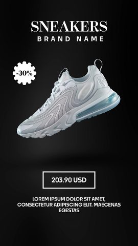 Black Friday Luxury White Sneakers Serif Premiere Pro PRPROJ Template