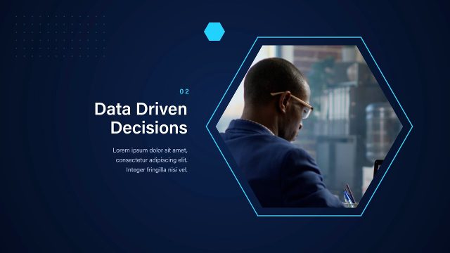 Digital Tech Corporate Slides with Hexagon Media Masks MOGRT for Premiere Pro