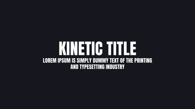 After Effects Fading Letter Kinetic Headline Corporate Title Template