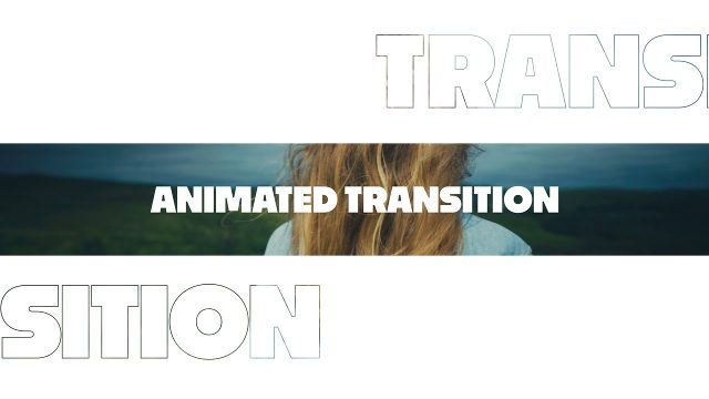 Creative Cutout Animated Transitions featuring Outline Type and Color Band MOGRT for Premiere Pro