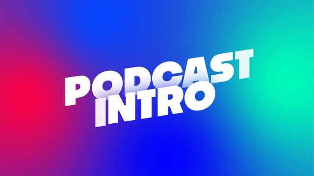 Colorful Gradient Podcast Intro Opener with Clip Slides After Effects Template