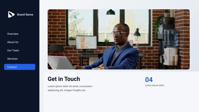 Company Website Presentation Slides with Navigation Menu Premiere Pro MOGRT