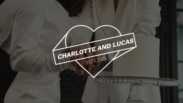 Minimal Tilted Heart Banner Title for Anniversary Videos – Free After Effects