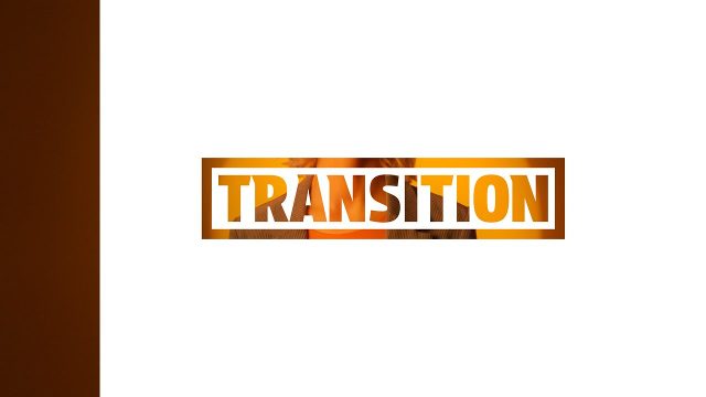 Animated Clean Cutout Text Transition featuring Slanted Color Panels and Boxed Word MOGRT Template