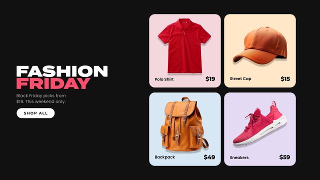 Online Shop Promo with Four Tile Grid and Price Drop After Effects Template
