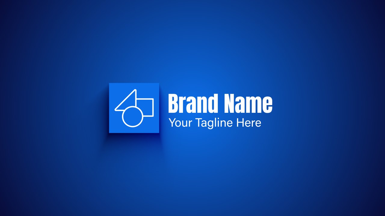 Shine Sweep Blue Glass Tile Logo After Effects Template