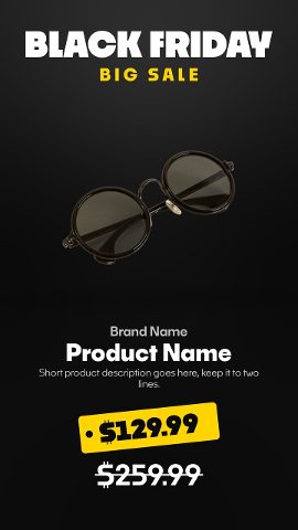 Vertical Black Friday Price Tag Stories with Hanging Label and Discount MOGRT for Premiere Pro
