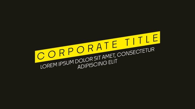 Modern Tilted Yellow Outline Bar Corporate Titles for Adobe After Effects