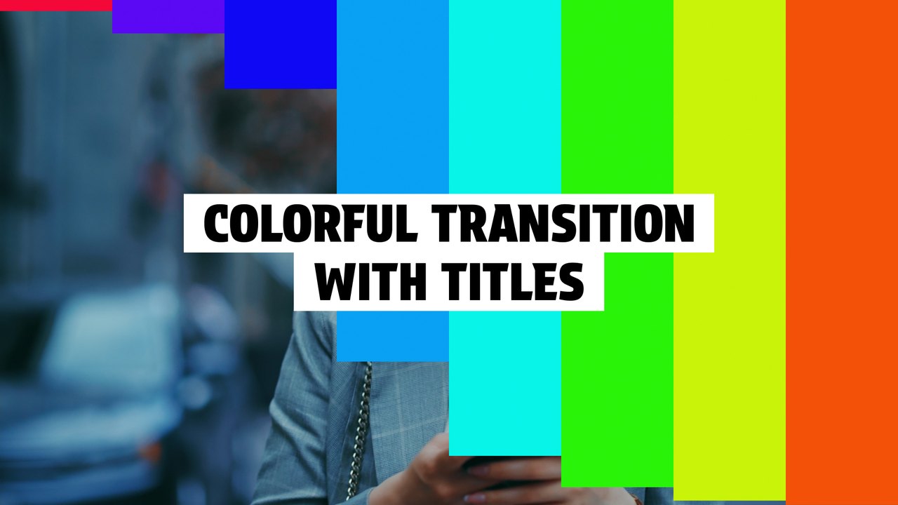 Multi-Color Stripe Wipe Text Transition Premiere Pro MOGRT