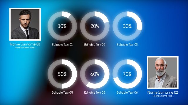 Personal Success Infographics Animation with Image and Circle Charts for After Effects