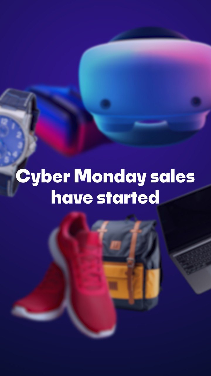 Vertical Cyber Monday Sale Reel featuring Six Product Countdown After Effects Template