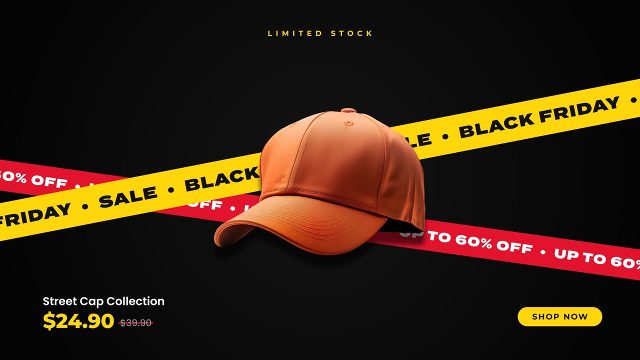 Retail Product Ad with Crossing Sale Tapes After Effects Template