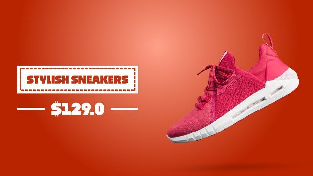 Black Friday Stylish Sneakers Red Wide Banner Premiere Pro MOGRT