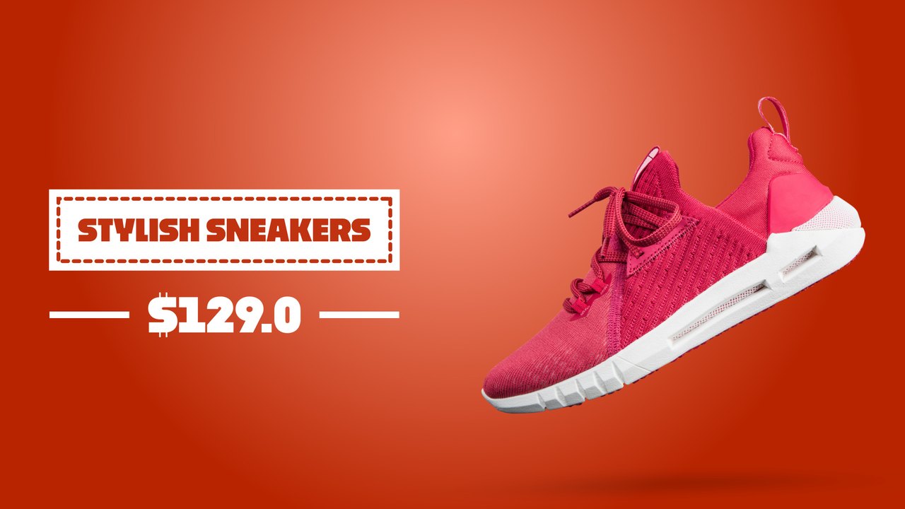 Black Friday Stylish Sneakers Red Wide Banner Premiere Pro MOGRT