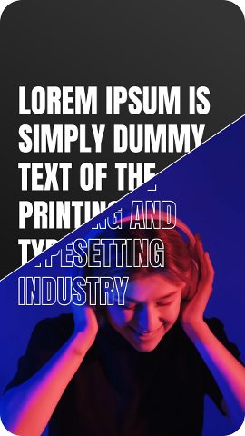 Vertical Corporate Caps Paragraph Story Title over Angled Portrait Card After Effects Template
