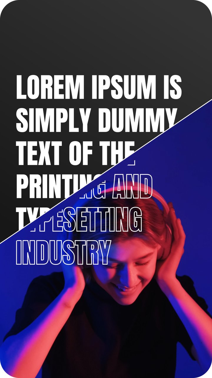 Vertical Corporate Caps Paragraph Story Title over Angled Portrait Card After Effects Template