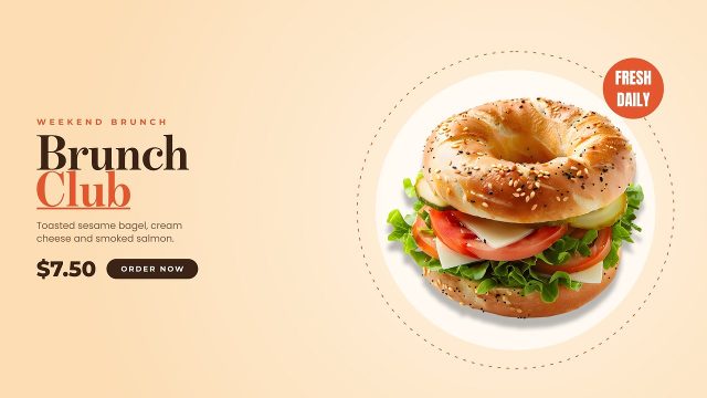 Food Offers Animation with Dotted Plate Ring Premiere Pro MOGRT