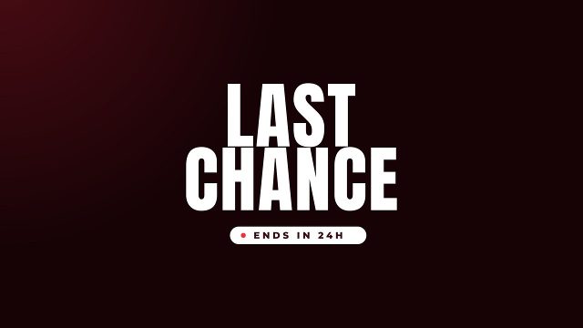 Last Chance Sale Title and Countdown Pill for Black Friday After Effects Template