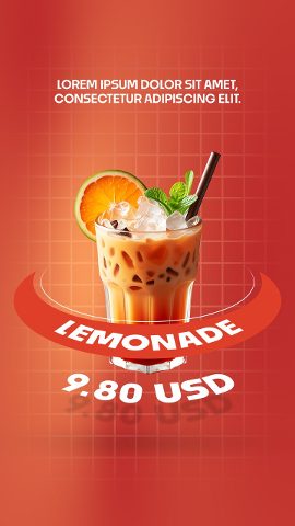 Black Friday Iced Lemonade Arc Ribbon Coral Drink Premiere Pro MOGRT
