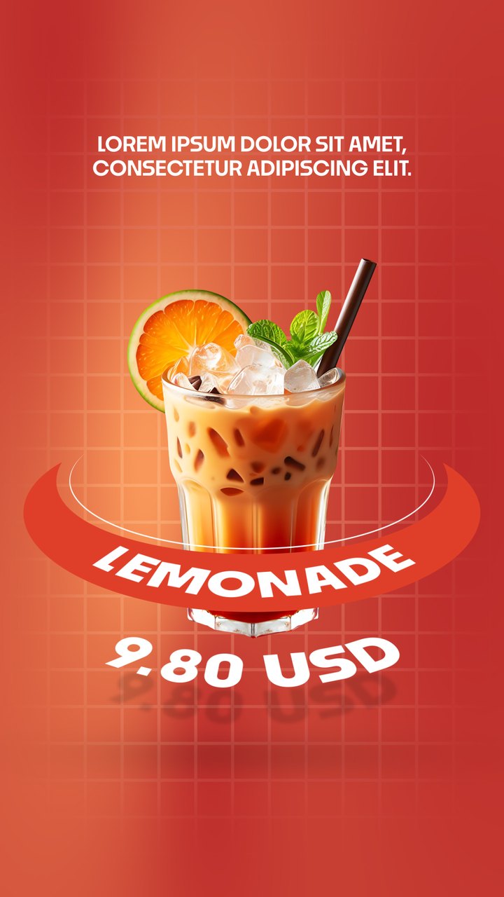 Black Friday Iced Lemonade Arc Ribbon Coral Drink Premiere Pro MOGRT