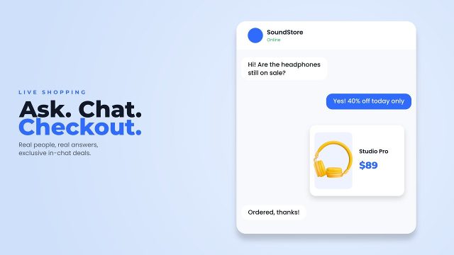Live Chat Window Sale Promo with Discount Badge After Effects Template