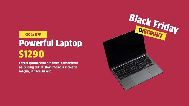 Black Friday Sale Promo with Big Price on Raspberry After Effects Template