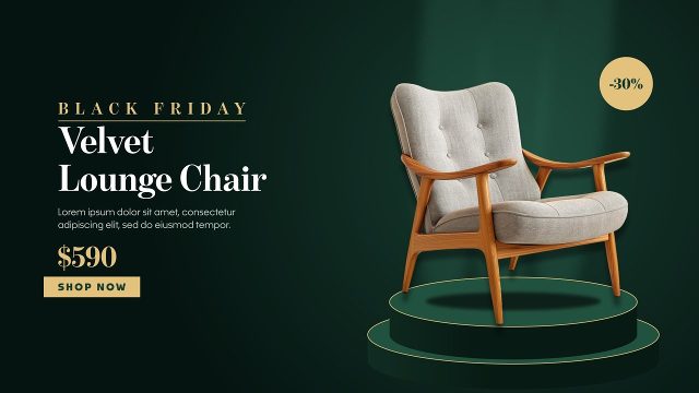 Black Friday Product Showcase featuring Velvet Podium After Effects Template