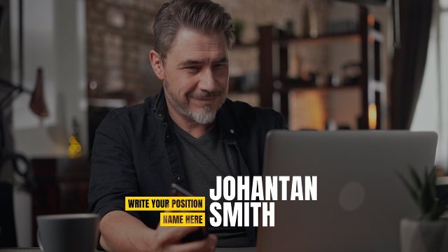 Yellow Tag Role Caption Business Lower Thirds After Effects Templates