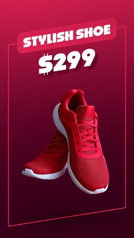 Black Friday Stylish Shoe Magenta Frame Premiere Pro PRPROJ Template