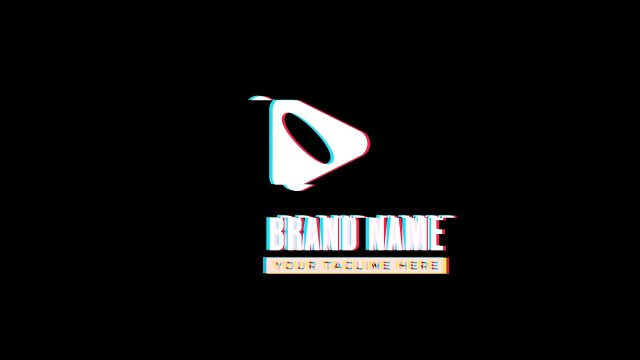 4K Glitch Logo Animations with Highlight Tagline Box After Effects Template