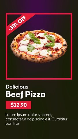 Black Friday Pizza Corner Ribbon Discount Premiere Pro PRPROJ Template