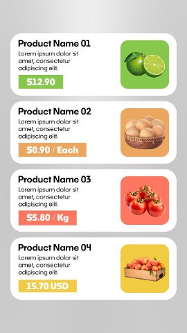 Black Friday Supermarket Product List Rounded Rows Premiere Pro MOGRT