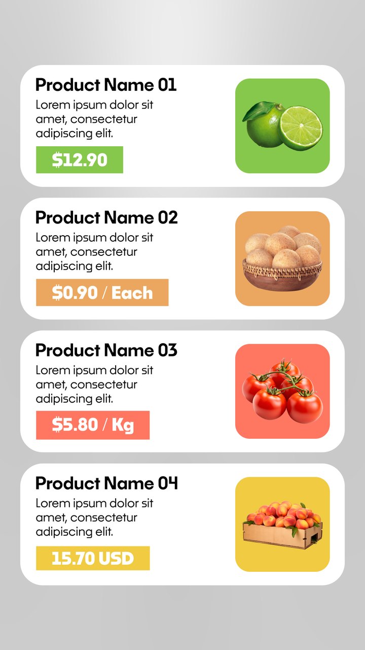 Black Friday Supermarket Product List Rounded Rows Premiere Pro MOGRT