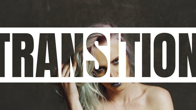 Giant Word Cutouts Text Transition resolving to a White Title for Adobe After Effects