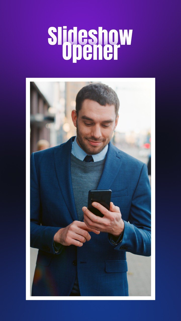 Vertical Purple Glow Opener with Zooming Photo Cards Premiere Pro MOGRT